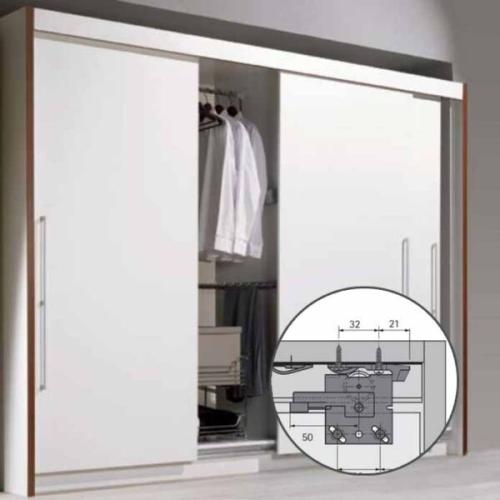 Cửa trượt Topline L cho 2 cánh dày 18-30mm Hettich 